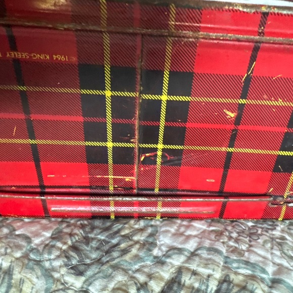 Vtg 1960s Red Plaid Metal Lunch Box - Aladdin/Thermos Co. Retro Americana Decor - Picture 6 of 8